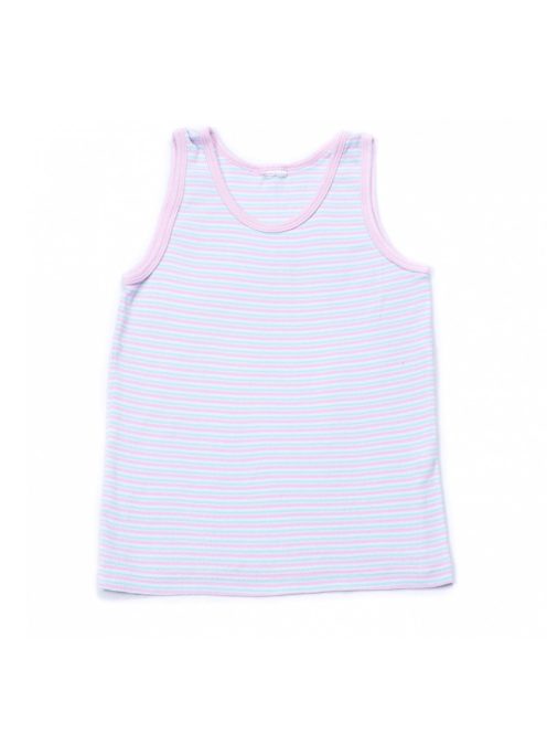 Lány trikó, fehér, rózsaszín, szürke csíkos, 2-3 éves méret