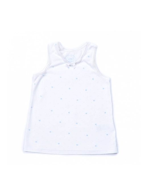 Lány trikó, fehér, kék apró virágos, 2-3 éves méret, Marks&Spencer