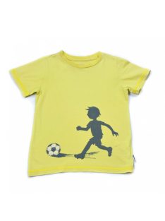   Fiú póló, sárgászöld, fekete minta, 104-110-es méret, Jako-o