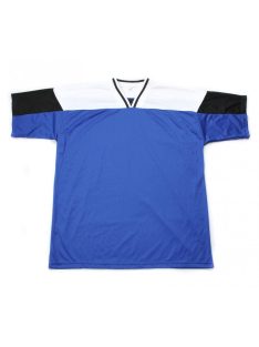 Férfi sport póló, kék, fehér, fekete, L-es méret