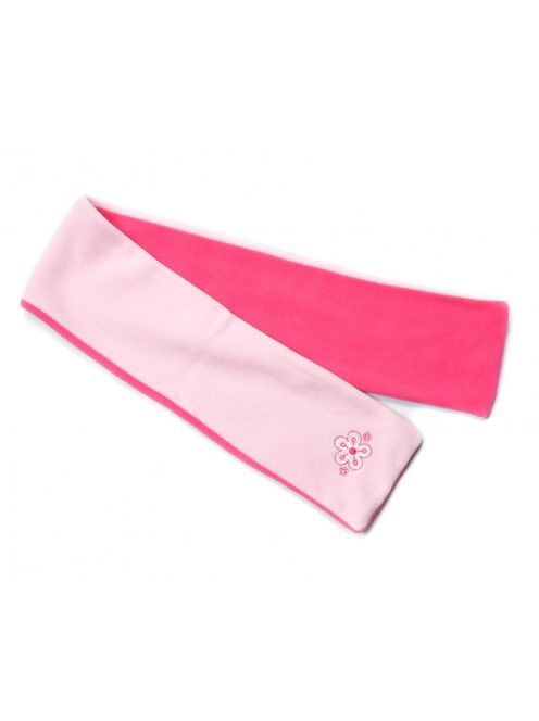 Lány sál, rózsaszín, pink, hímzett virágos, polár , 108 cm hosszú