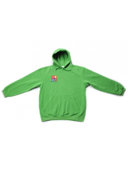 Unisex, zöld színű, kapucnis pulóver, XS méret, B&C Collection