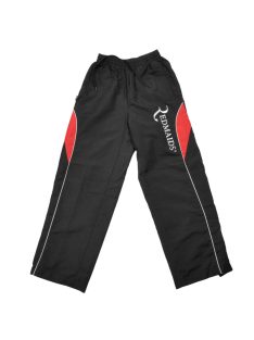   Szabadidő nadrág, fekete, piros betétes, gumis derekú, megkötővel, zsebei zipzárasok, oldalt felzipzározható, tépőzárral szűkíthető, G Force Sportswear