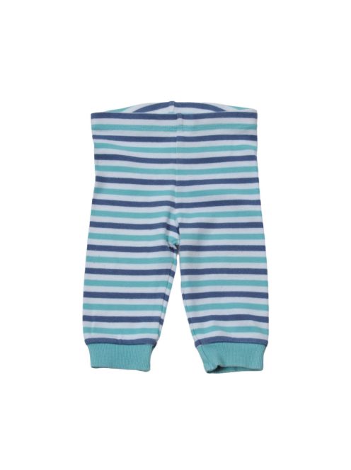 Fiú baba nadrág, gumis derekú,  fehér, kék -zöld színes csíkos mintás,  3-6 hónapos méret, Marks&Spencer