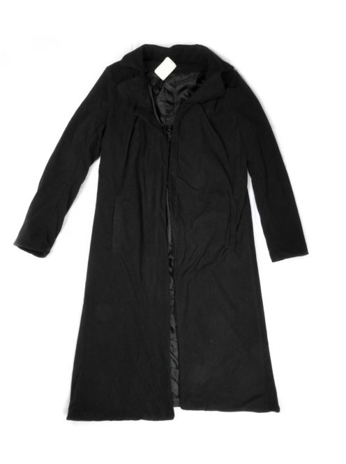 Női fekete  gomb nélküli, polár vékony, vékony béléses kabát, M-es méret