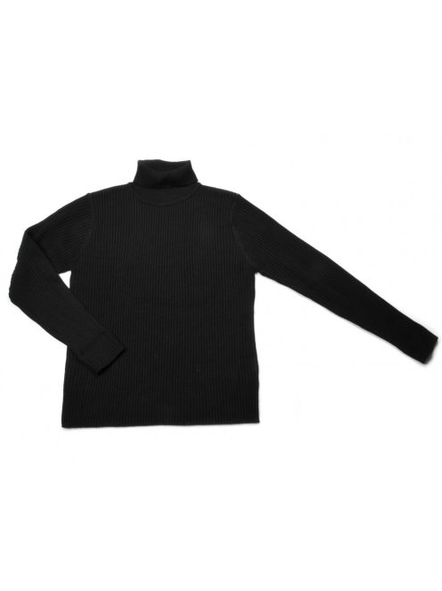 Fekete női garbós pulóver, anyagában bordázott anyag, 42-es méret, C&A