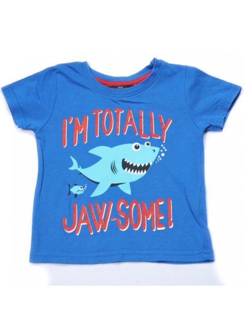 Fiú póló, baba, kék, cápás, 18-24 hónapos méret, Primark