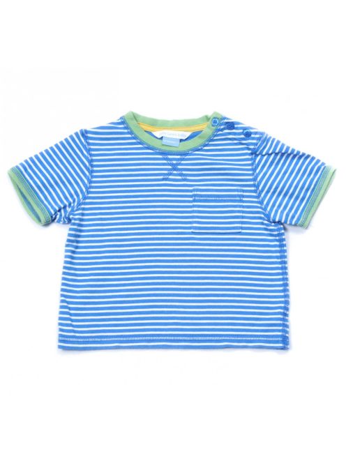 Fiú póló, baba, fehér , kék csíkos, baba, 12-18 hónapos méret,  John Lewis
