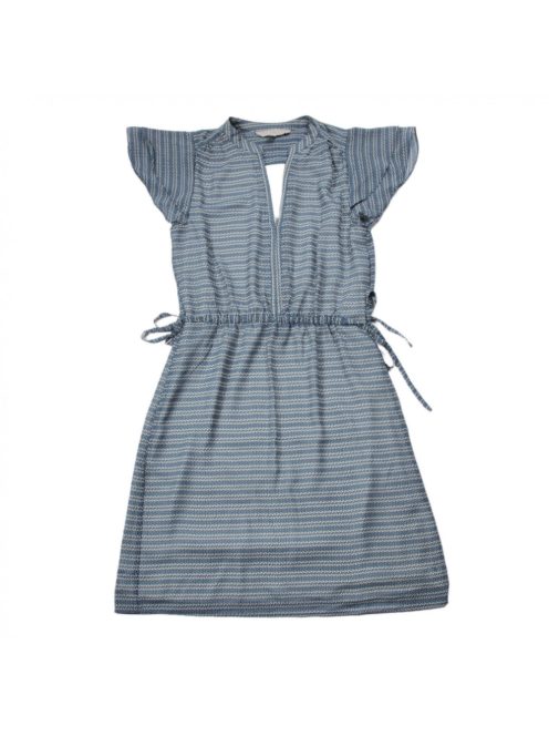 Női ujjatlan ruha, fehér, kék mintás, alsószoknyás, dereka húzott, 34-es méret, H&M