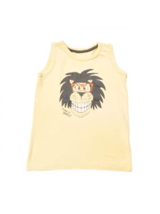   Fiú ujjatlan póló, trikó, sárga, oroszlán mintás, 134-es méret