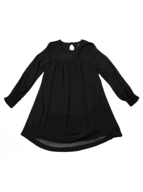 Női fekete muszlin ruha, hosszú ujjú, 34-es méret, H&M