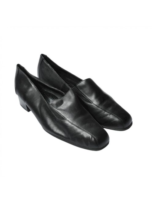 Női belebújós, fekete színű  bőr cipő, UK 6,5 EU 40,-es méret, Medicus