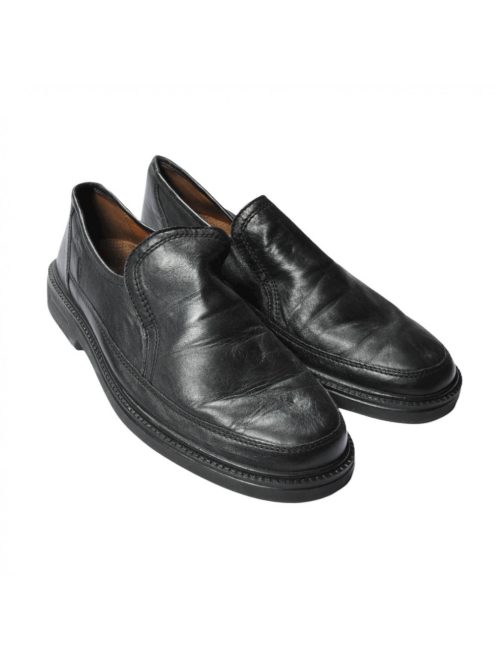 Férfi fekete , belebújós bőr cipő, UK 10,5 Eu 44-es méret, Siox
