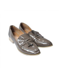 Női lakk belebújós, barna  cipő, UK 6 Eu 39-es méret