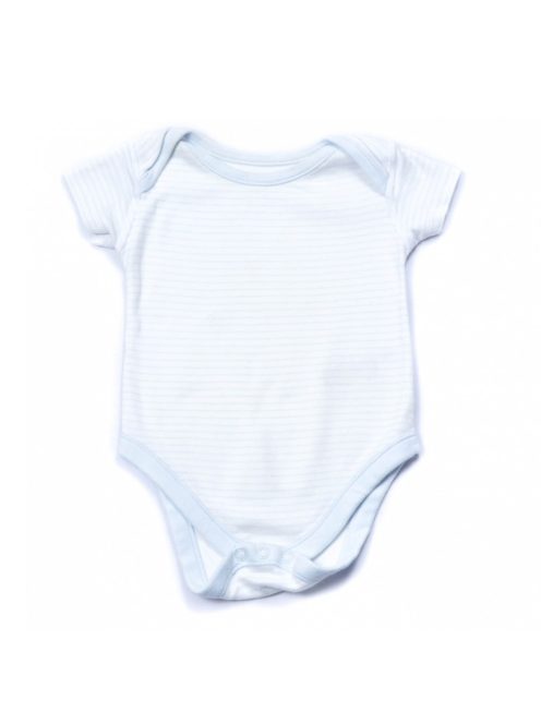 Fiú body, baba, rövid ujjú,  fehér, kék csíkos, 6-9 hónapos méret, Marks&Spencer