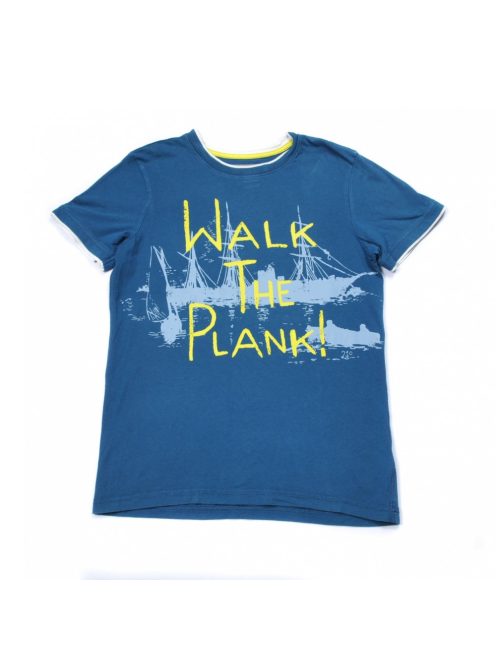 Fiú póló, kék, nyomott színes felirattal, 146-152-es méret, H&M