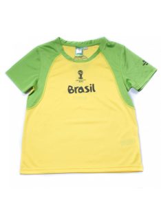   Fiú póló, sport mez, sárga, zöld, 2014-es Brazil FIFA feliratos, 146-152-es méret