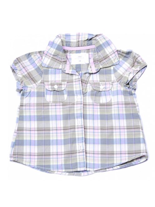 Lány  baba ing, rövid ujjú, színes kockás, 74-es méret, H&M