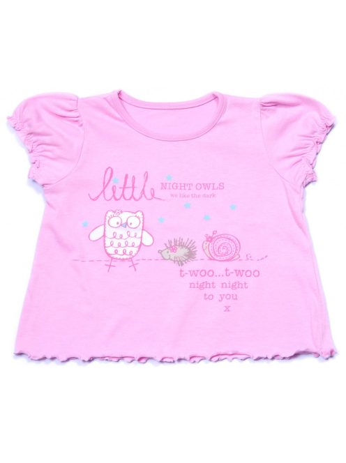 Lány póló, baba, rózsaszín, baglyos, sünis, csigás, 9-12 hónapos méret, Matalan