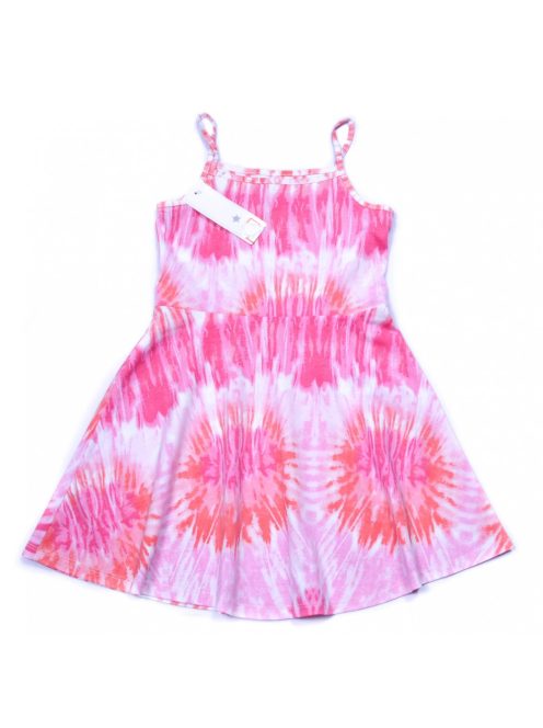 Lány ruha , spagetti pántos, fehér , rózsaszín mintás, új, címkés, 8-9 éves méret, F&F