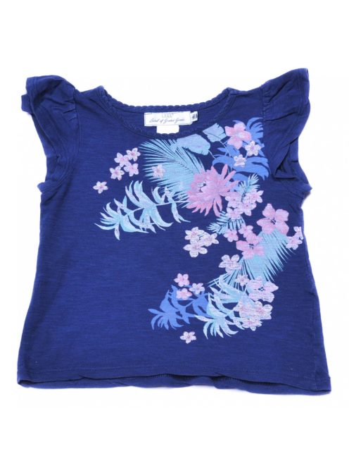Lány póló, ujj nélküli, kék, virágos, 98-104-es méret,  H&M