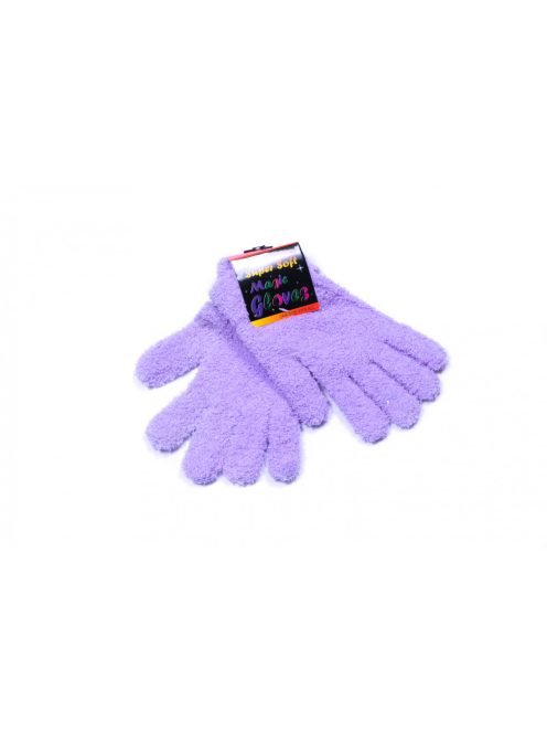 Női kesztyű, lila öt ujjas, új, címkés, egy méret, micro fibre,  Magic Gloves