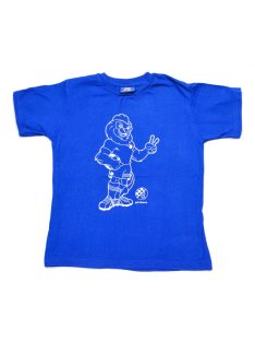   Fiú póló, kék, sport, fehér oroszlán mintás, 7 éves méret, DINAMO FC