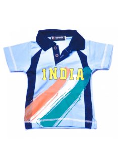   Fiú póló, sport mez, kék, fehér, INDIA, 3-4 éves méret, Pioneer