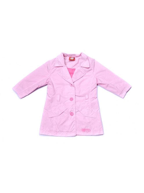 Lány baba kabát, vékony rózsaszín, zsebes, gombos, virág mintás, 92, Pretty