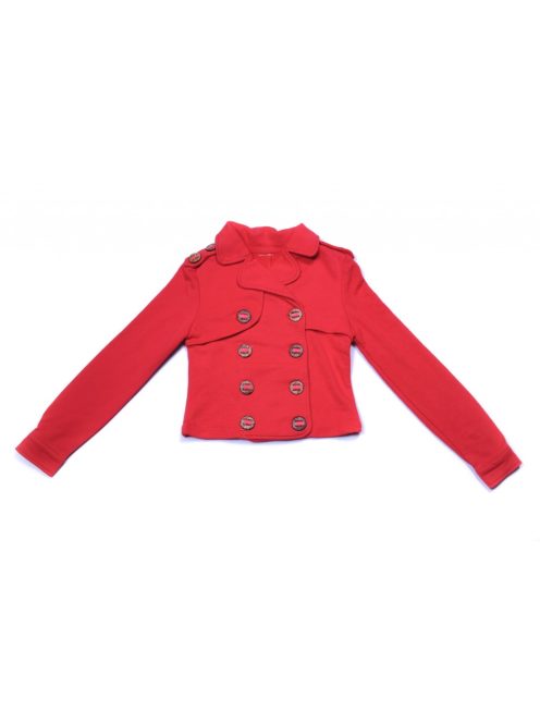 Lány kabát, átmeneti, piros, sok gombos, 134-140-es méret, lecímkézett